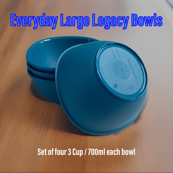 Tupperware Legacy Reheatable Large Bowl Set-Peacock - Picture 1 of 5